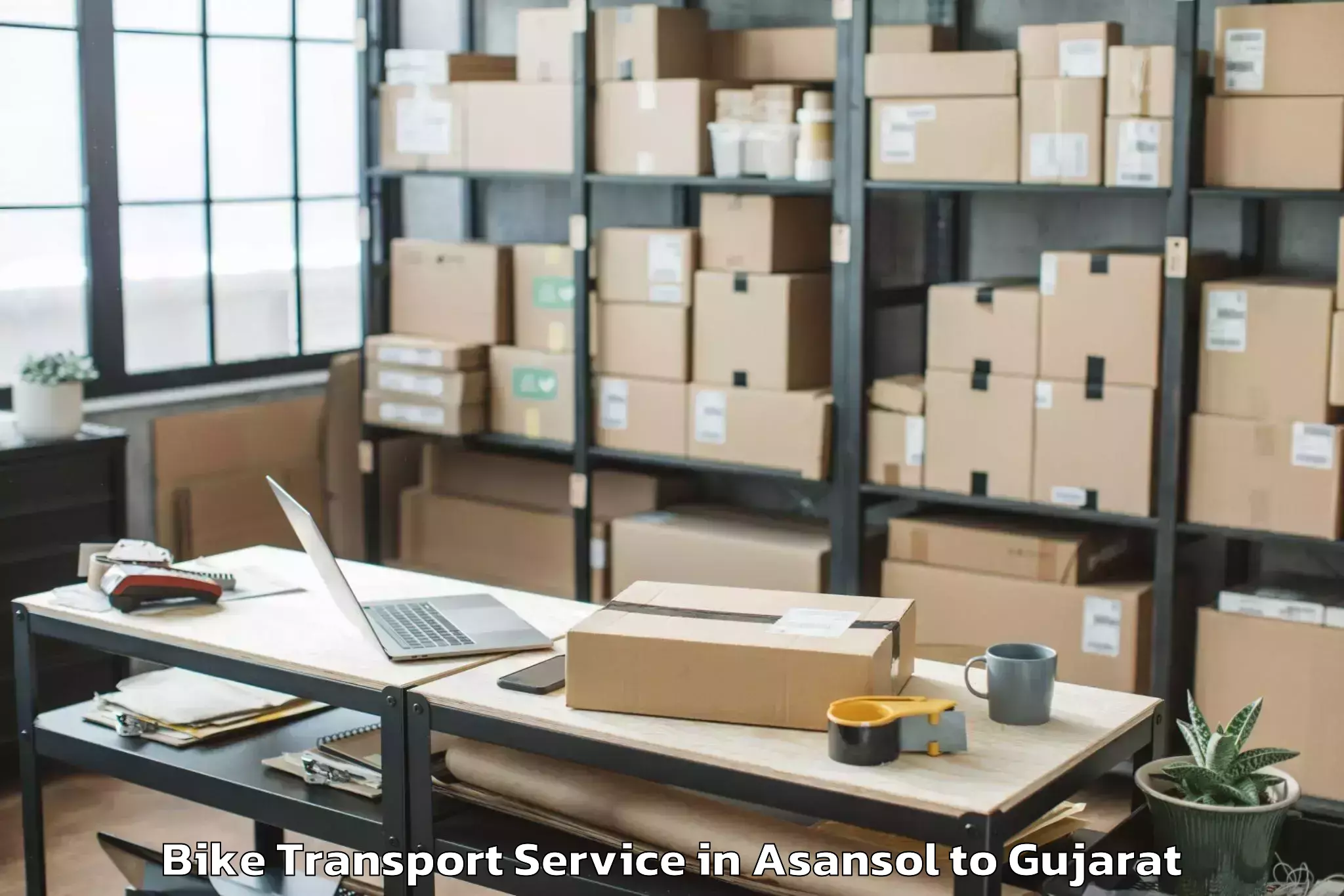 Efficient Asansol to Nexus Ahmedabad One Mall Bike Transport